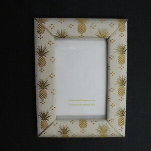 New Helene Batoff Interiors Fabric Pineapple picture frame 5 X 7